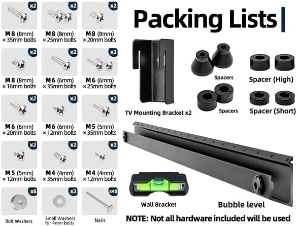 1-Minute Installation TV Wall Mount, No Stud No Drill 22 to 55 inch Television Bracket Drywall Studless Hanger, Max Load 100 lbs, VESA 100 x 100 to 400 x 400mm, Levels and Hardware Included