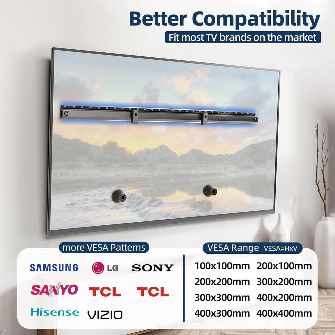 TV Wall Mount with Better Compatibility Suitable for Most TV Brands on the Market